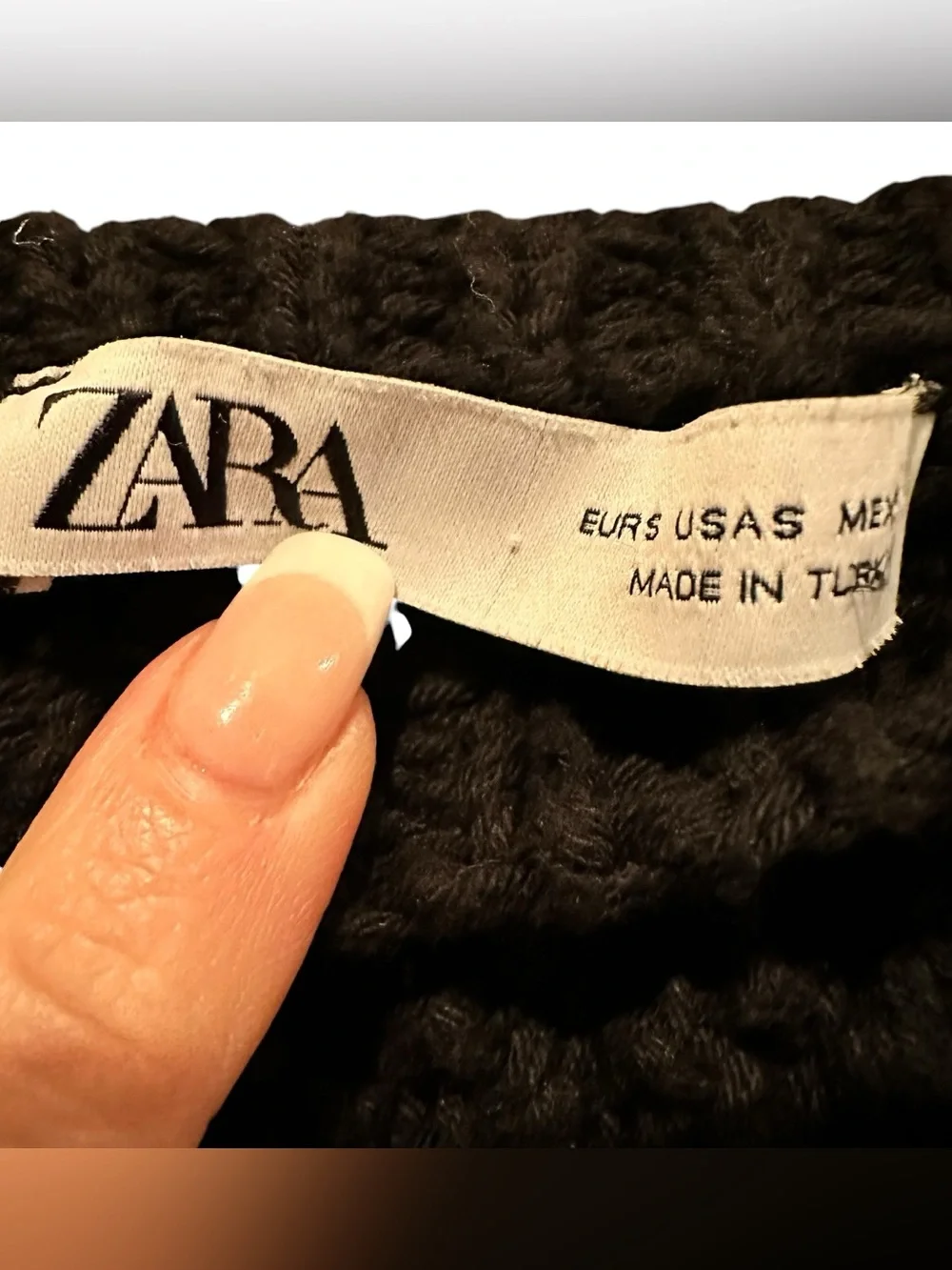 Zara Boxy Tank Womens Small Black Crochet Knit Boho Festival Beach Babydoll Crop